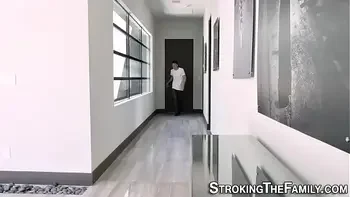 Teen stepsis drips sperm from pussy