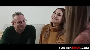 Sleazy foster step parents threesome fuck their stepdaughter