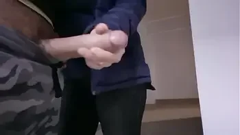 A man showed a dick to his new beautiful neighbor, he jerks off a dick in front of her, she is excited in shock and wants to touch his big dick and masturbate him