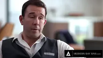 MODERN-DAY SINS - Natural Tits Nympho Gets Her Big Ass Double Drilled And DOMINATED At Dinner Party