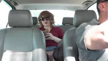 Milf sexy mommy Frina got into taxi and forgot to wear panties under skirt. Taxi driver is watching. Naked in public. Publicly. No panties. Without panties