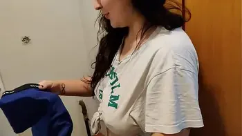 Step sister with white socks and granny panties