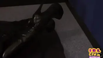 Femdom CFNM MILF jerks and punches cock of bondage guy