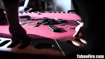 Blonde teen gangbanged in all holes by masked thugs