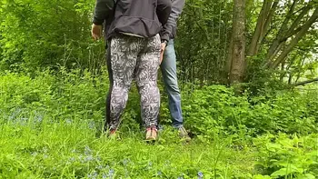 Sexy BBW MILF holds my cock while I pee outside this weekend