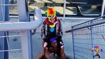 Juicy Tee Gets Fucked by Gibby The Clown on A Busy Highway During Rush Hour