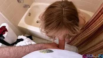 Stepmom undressing after work and getting ready to shower catches stepson watching and masturbating and wants his hard cock inside her