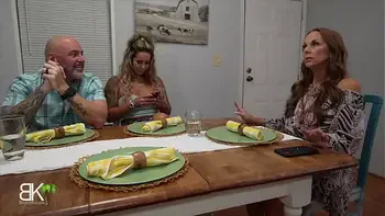 Misty likes to tease StepDad at the table