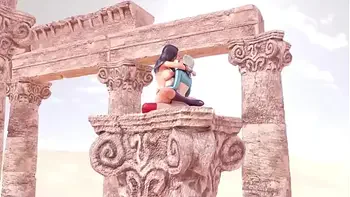 The blonde defeated the brunette and fucked in pussy - 3d futa sex