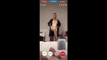 My husband is jerking and cum front of my momy a while we talk with her by video call.