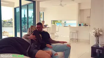 HORNY STEPDAUGHTER & FRIEND FUCKS STEPDAD