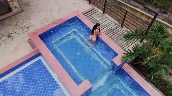 fucked on a sunny day sexy teen Katherin moore gang bang dap in the pool