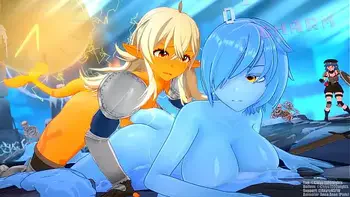 futa shark and slime girl