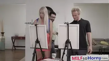 Two Big Ass MILF Beauties Fucked By Sneaky Art Teacher