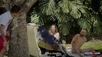 Annie Marin Enjoys Outdoor Camping Threesome with Dani and Phillip