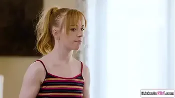 Lesbian teen stepdaughter fingering big tits redhead stepmom