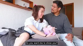 Stepfather catches stepdaughter masturbating.