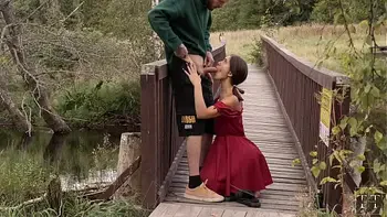 Fucked my best friend's sister from outside and cum on her face