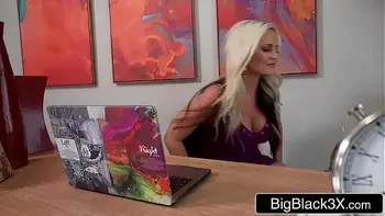 Glamorous Blonde Mistress Punishing Her Cuckold By Fucking BBC