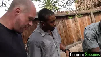 CuckoldSessions - Gorgeous Brunette Cucks Her Husband For A Hot Interracial Spitroast