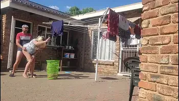 Cuckold Troubled man fucking my wife outdoors