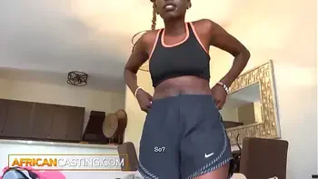 African Casting - Big Black Lactating Tits Milking Big White Dick