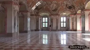 Ewa Sonnet Naked in a Monastery Colorful Version HD Full Frontal and Back Nude Walking Video