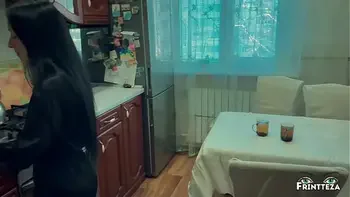 Stepson creampie in Stepmom. Morning cheating on the kitchen.