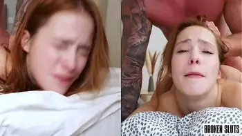 SHE NEEDS HELP WITH THE RENT - Skinny College Student Gets Owned By The Landlord