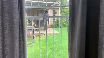 I caught my neighbours fucking outside in the backyard