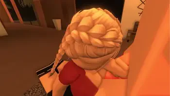 Roblox girl sucking a small cock of his royal boyfriend