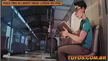 Novinha fogosa e sem calcinha no metrô escuro! Luz no fim do trem! Gozando a vida adoidado!
