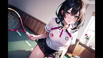 Sexy Young Anime Teens Playing Tennis With Transparent Cloth (with pussy masturbation ASMR sound!) Uncensored Hentai