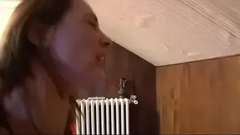 Trashy brunette from France gets sodomized and jizzed in mouth