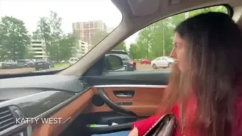 18 y.o. whore sucks dick in a car for money. Spread a slut for blowjob. Katty West