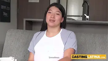 Massive titted amateur BBW latina thot Kaori convincing the perv producer