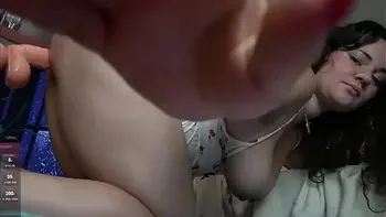 CHUBBY BRUNETTE LOVES TO GET FUCKED BY HUGE DILDOS