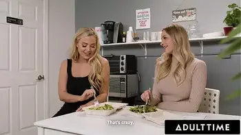 ADULT TIME - Horny Lesbian Coworkers Emma Hix And Blake Blossom Eat Pussy For Lunch In The Breakroom