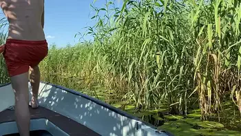 Real outdoor sex in a boat on the lake | 4K POV