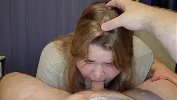 Teasing chubby hottie sucking cock for the first time - Hot Facial