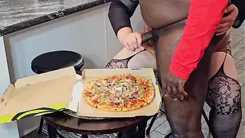 Pizza delivery guy arrived late, so I got very upset and jerked off his cock on the pizza and ate it - kinky BBW, SSBBW, POV, ass worship (big butt, big booty, big ass, huge ass, big tits, big boobs, massive ass, fat pussy)
