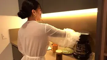 Masked thief breaks into the house of the incredible Mariana Martix and she offers him her big tits as a gift.