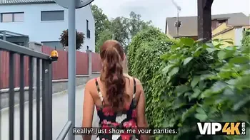 VIP4K. Red riding hood loves to show her pussy in her boyfriend’s car