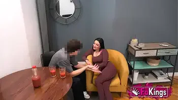 Busty amateur Latina Nelia Estrada wanted to surprise her nrighbour, but endedup surprises by his BIG COCK!