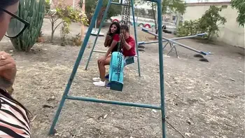 Sex in a public park, an old man and two young busty women with big asses - REAL AMATEUR HOMEMADE THREESOME