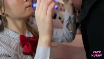 Girl sucks cock closeup