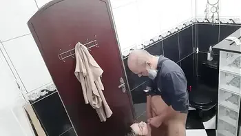 He paid to film the lesbian sucking and fucking in the bar's bathroom.