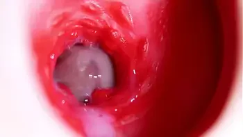 Nice big head slides inside best friend's sweet shiny hole!