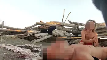 Public flashing in nude beach sucking and Cumshot of Big Cock in Front of Everyone - MissCreamy