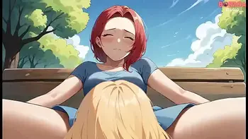 12 inch monster dick fuck, creampied teen blonde and redhead in public park